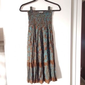 Brown & Sky Blue Beach Coverup